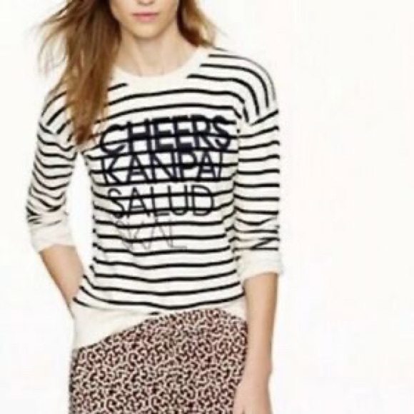 J.Crew Cheers Striped Crew Neck - Picture 1 of 3